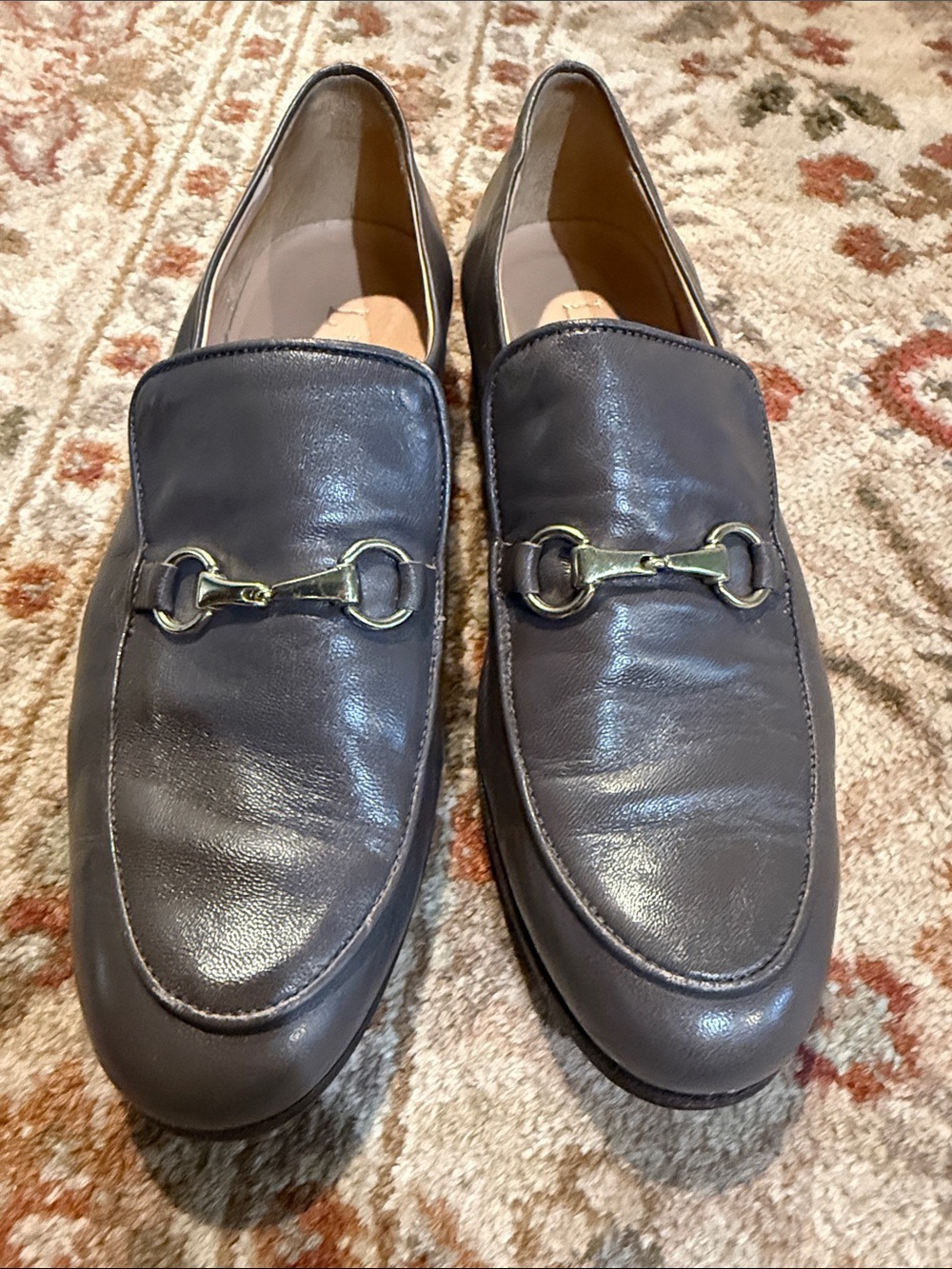 Women’s Leather Bit Loafers - grey taupe